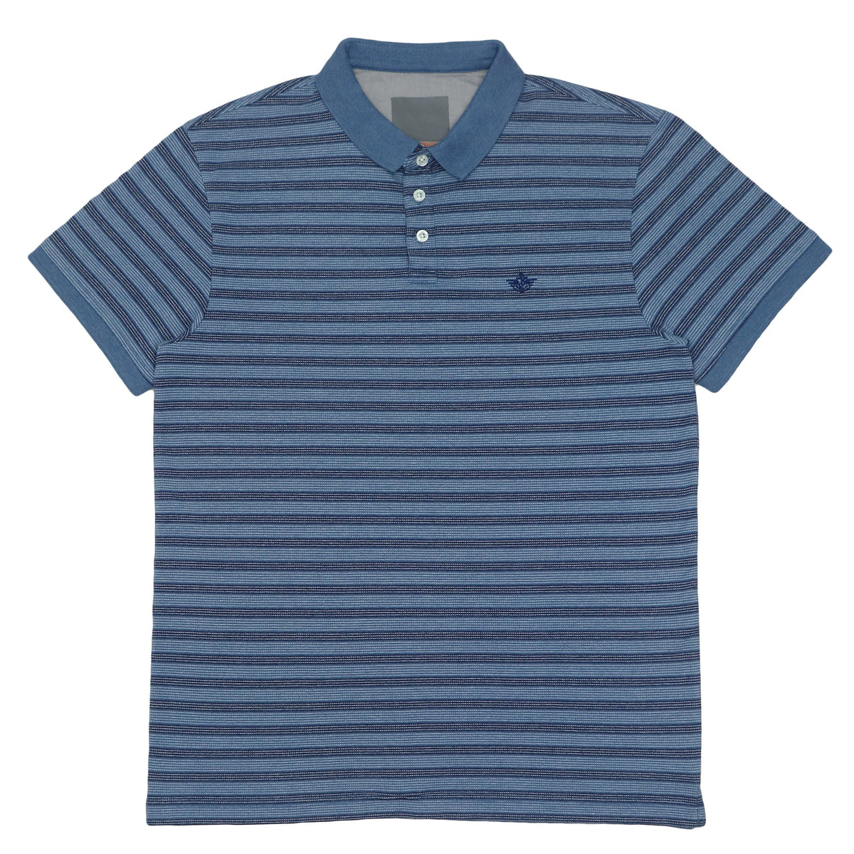 POLO (MEN) - LIGHT BLUE & DARK BLUE STRIPES