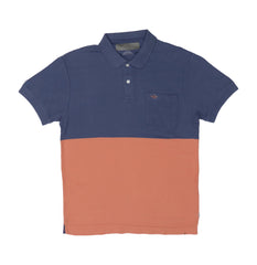 POLO (MEN) - HALF BLUE HALF ORANGE