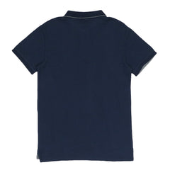 POLO MEN - NAVY BLUE WITH GREY STRIPES ON COLLAR