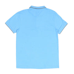 POLO MEN - LIGHT BLUE WITH GREY STRIPES ON COLLAR