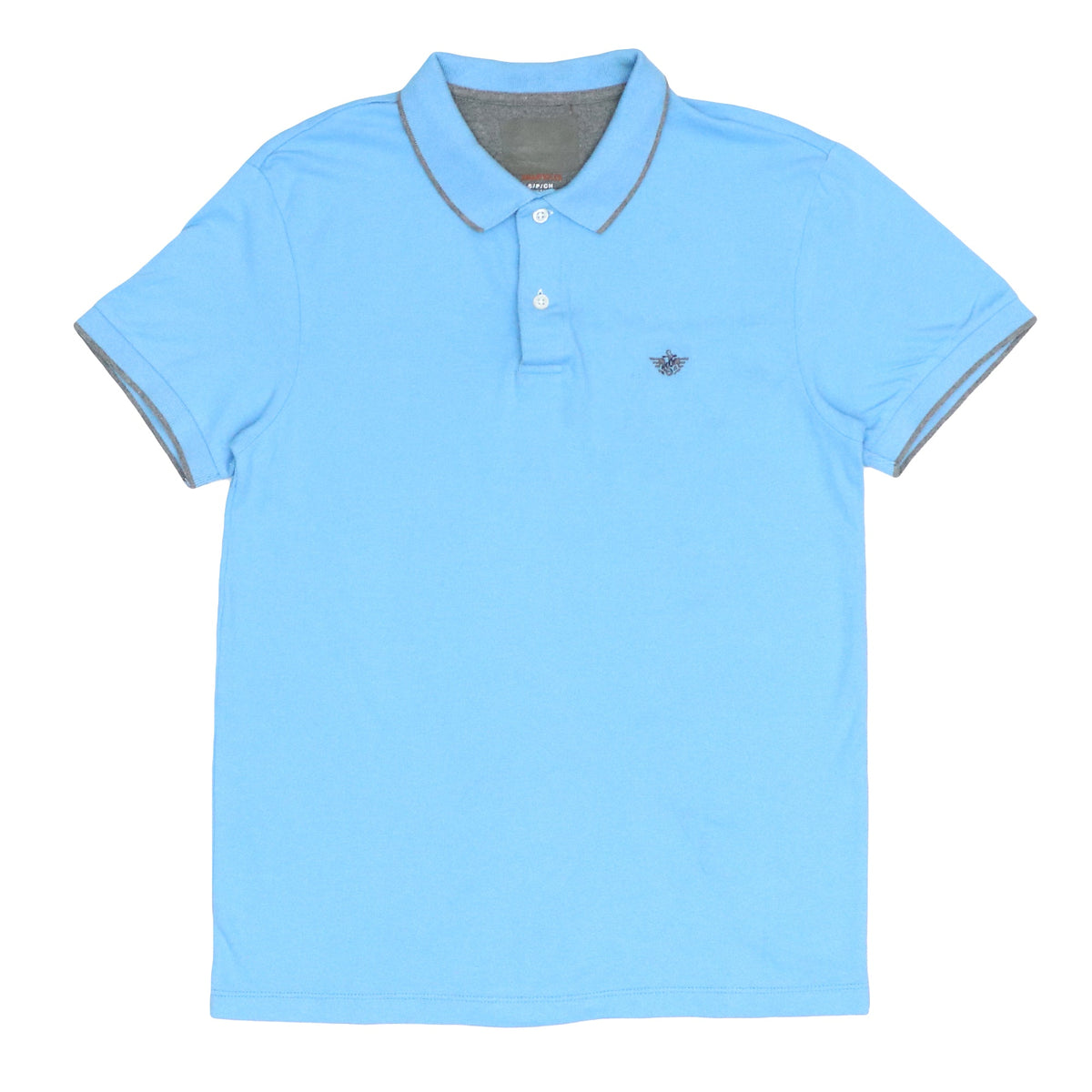 POLO MEN - LIGHT BLUE WITH GREY STRIPES ON COLLAR