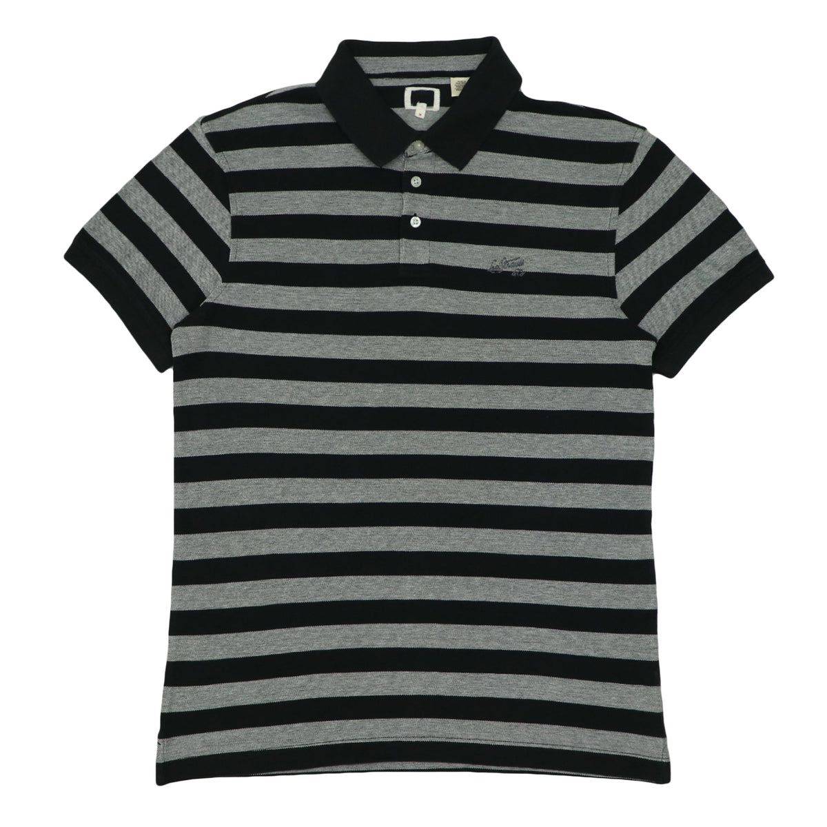 POLO (MEN) - BLACK & GREY THICK STRIPES