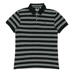 POLO (MEN) - BLACK & GREY THICK STRIPES