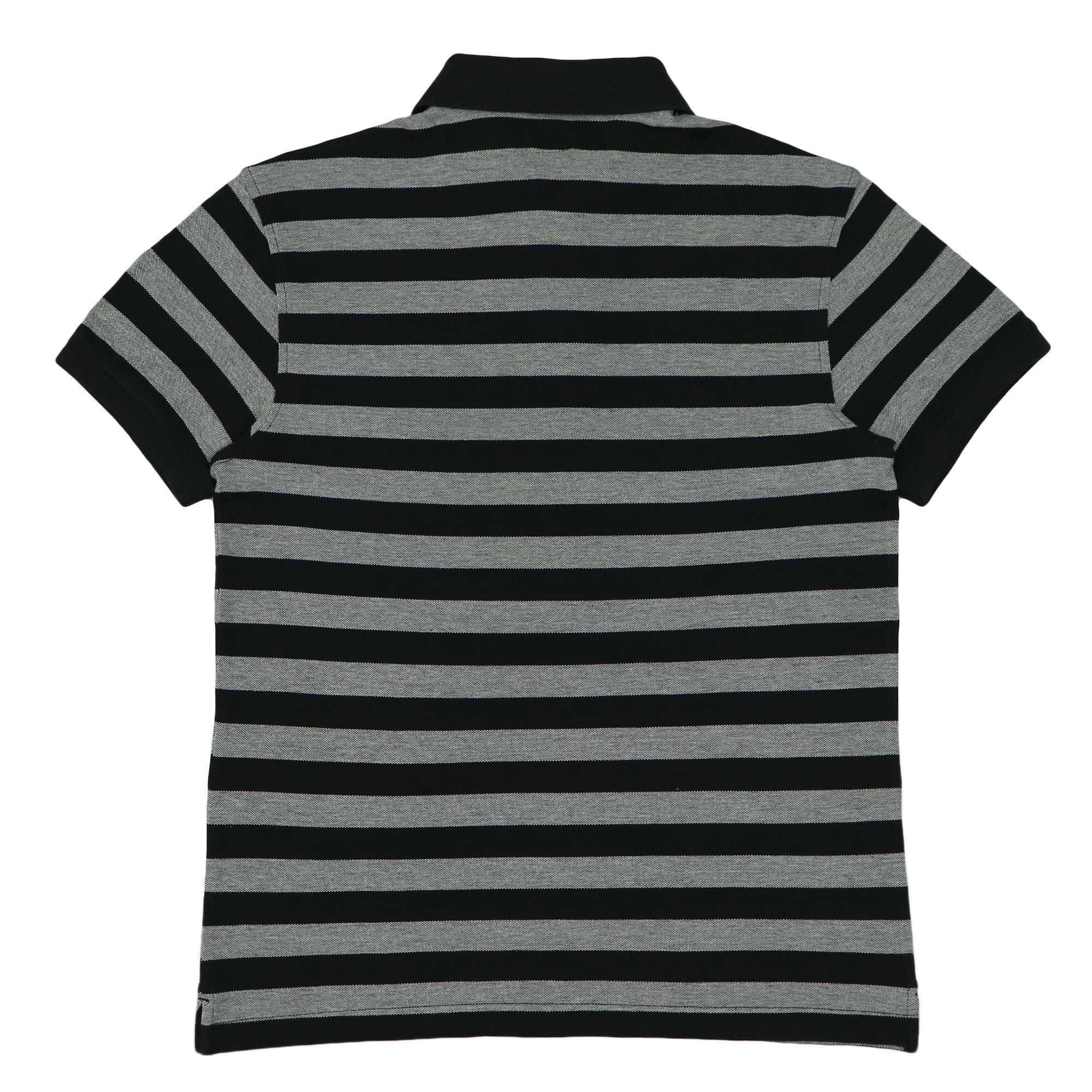 POLO (MEN) - BLACK & GREY THICK STRIPES