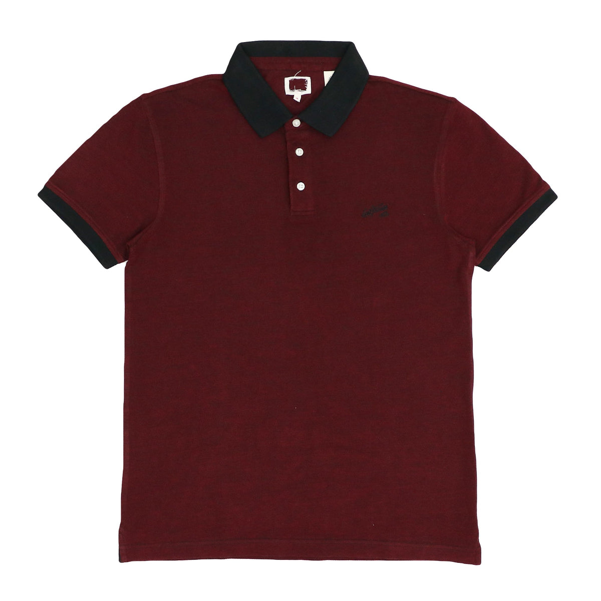 POLO (MEN) - MAROON WITH BLACK COLLAR