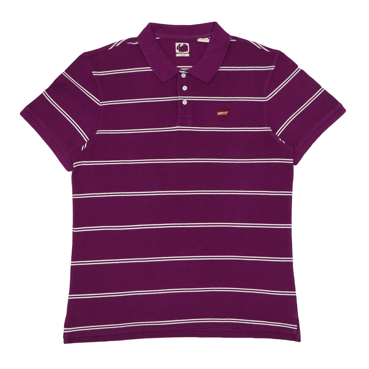 POLO (MEN) - PURPLE & WHITE STRIPES