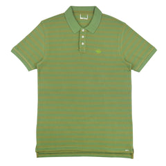 POLO (MEN) - GREEN WITH ARMY GREEN STRIPES