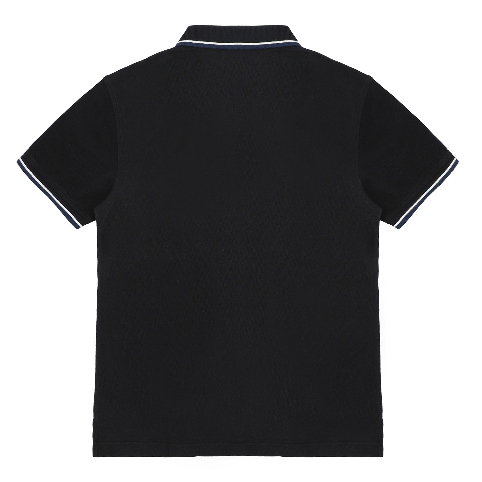 POLO (MEN)- BLACK WITH WHITE STRIP ON COLLAR