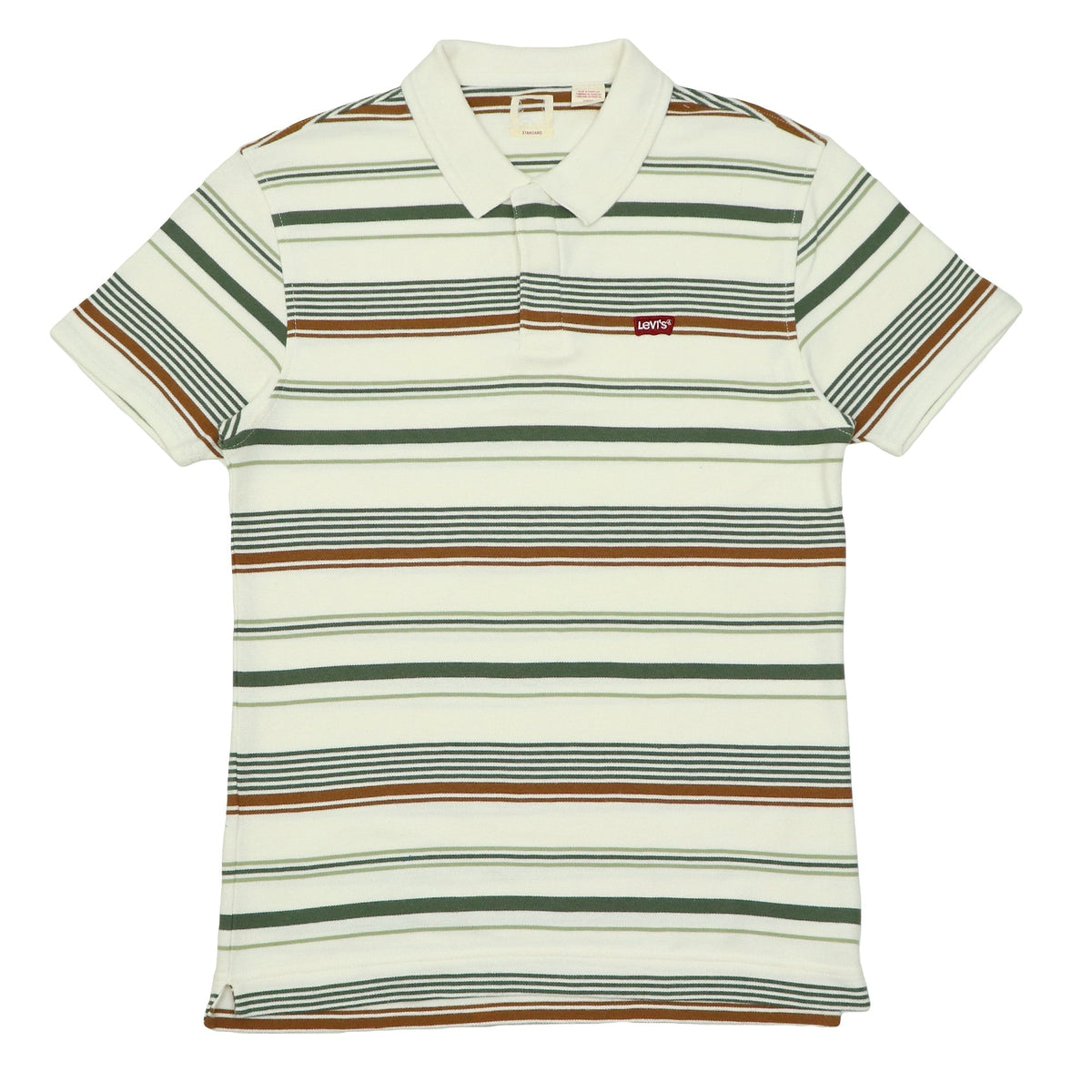 POLO (MEN) - IVORY WITH MULTI COLOR STRIPES