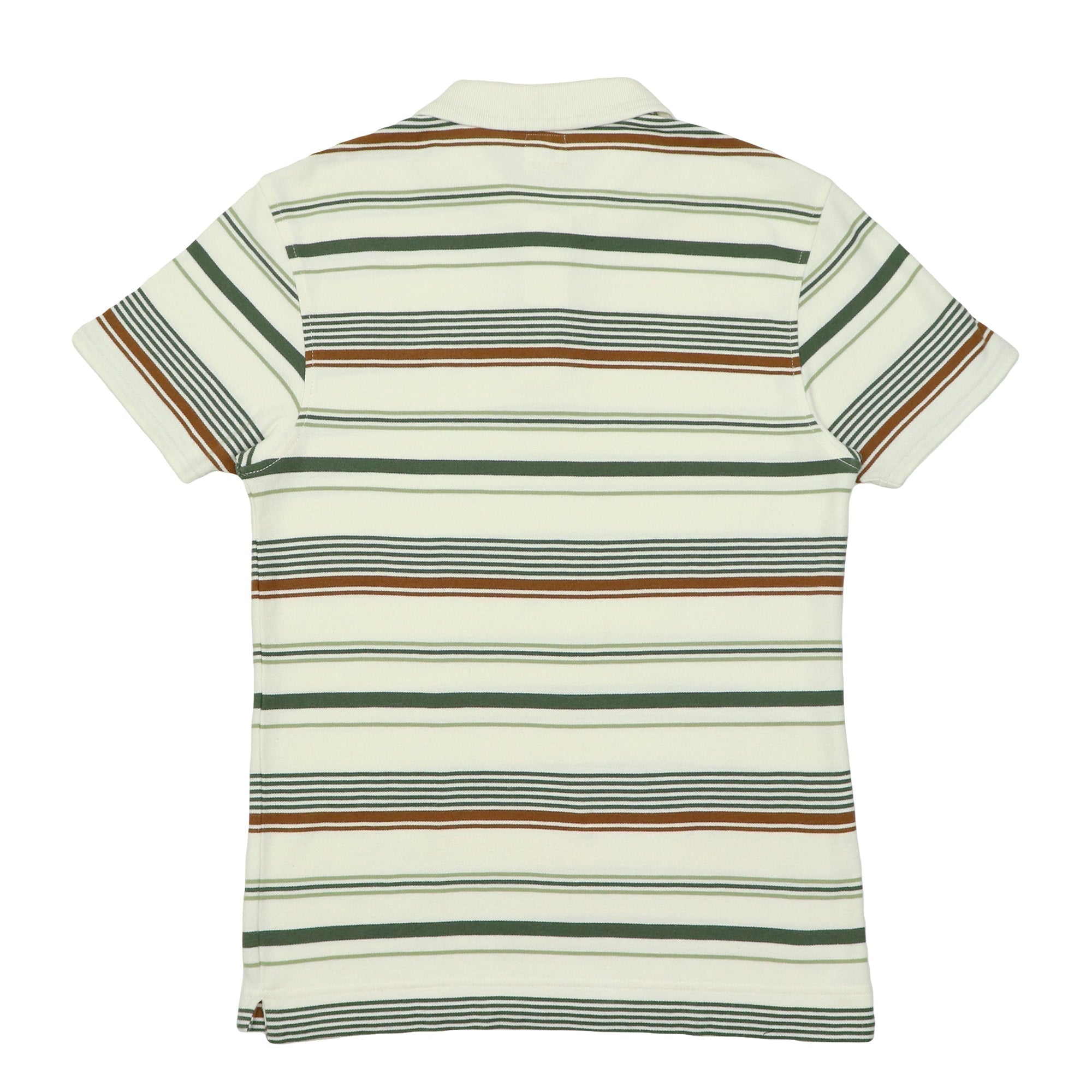 POLO (MEN) - IVORY WITH MULTI COLOR STRIPES