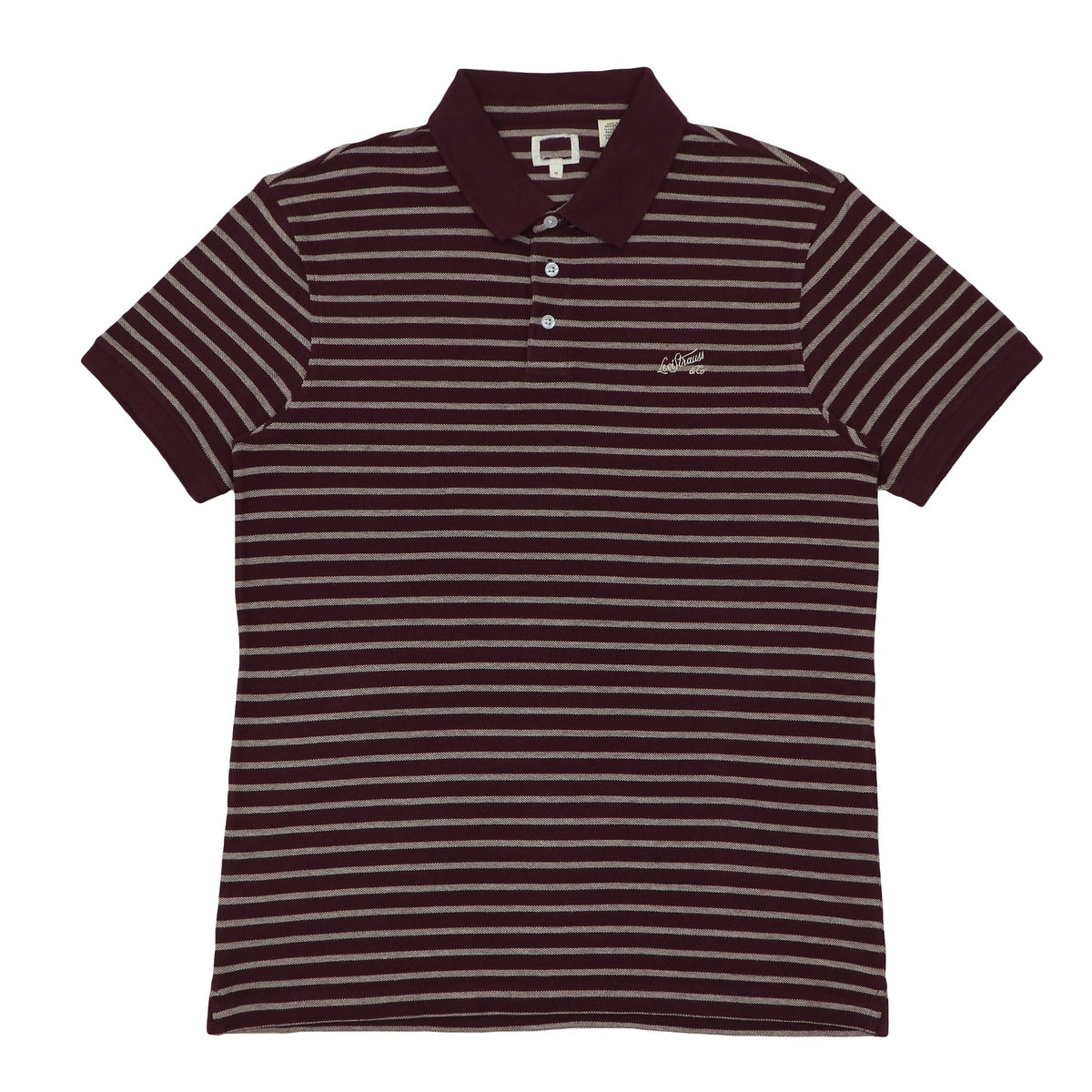 POLO (MEN) - MAROON WITH WHITE STRIPES