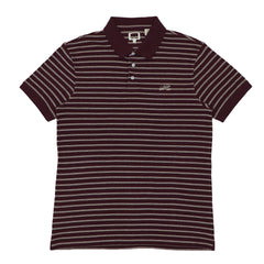 POLO (MEN) - MAROON WITH WHITE STRIPES