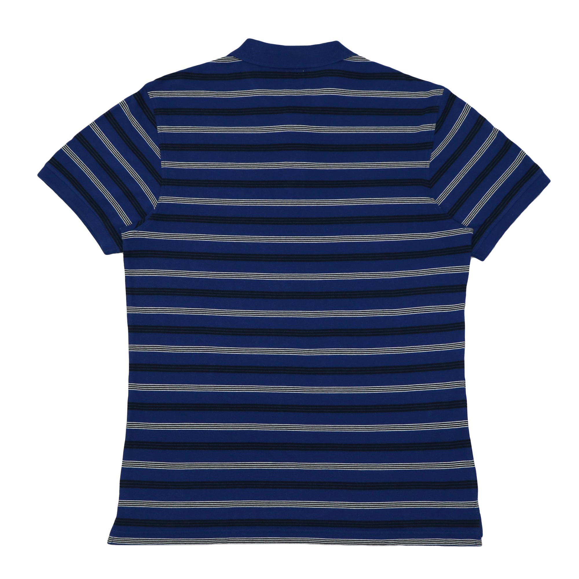 POLO (MEN) - NAVY BLUE WITH WHITE AND BLACK STRIPES