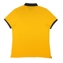 POLO (MEN) - MUSTARD YELLOW WITH BLUE COLLAR