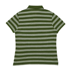 POLO (MEN) - DARK GREEN & LIGHT GREEN THICK STRIPES