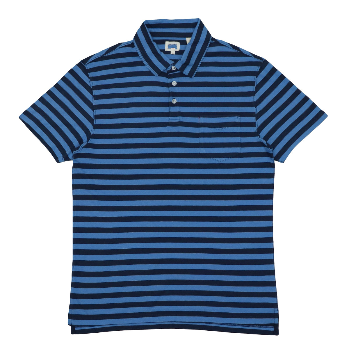 POLO (MEN) - NAVY BLUE & LIGHT BLUE STRIPES