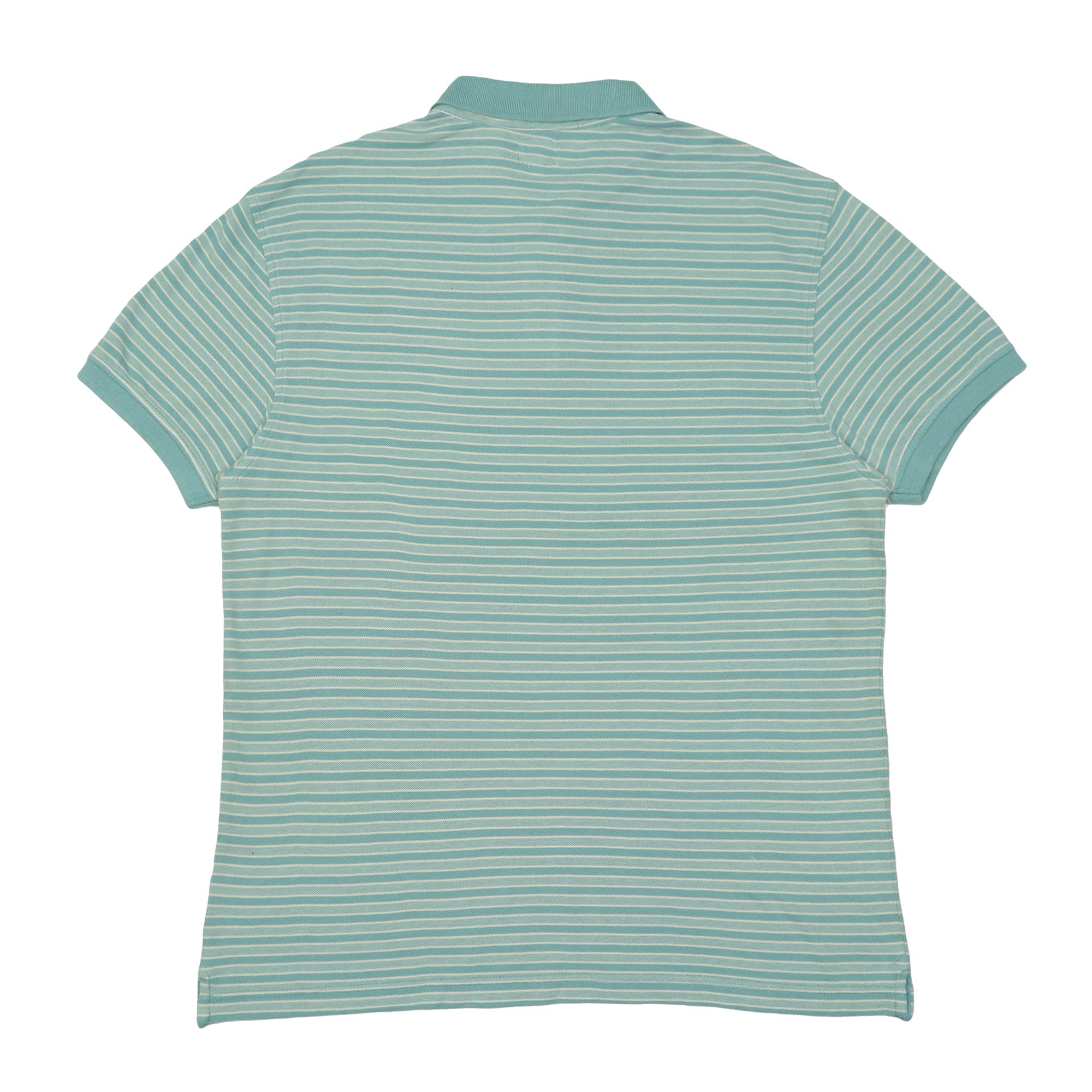POLO (MEN) - BABY GREEN WITH DARK GREEN & WHITE LINES