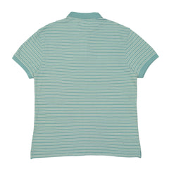 POLO (MEN) - BABY GREEN WITH DARK GREEN & WHITE LINES