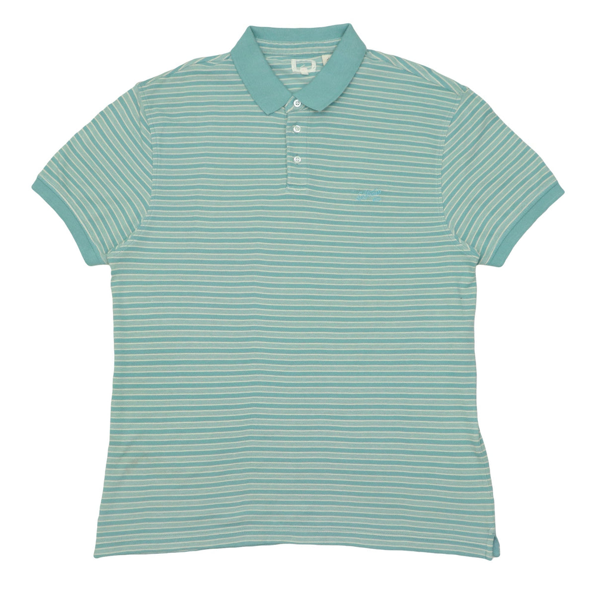 POLO (MEN) - BABY GREEN WITH DARK GREEN & WHITE LINES