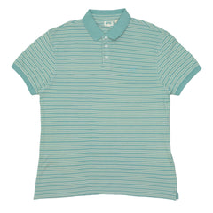 POLO (MEN) - BABY GREEN WITH DARK GREEN & WHITE LINES
