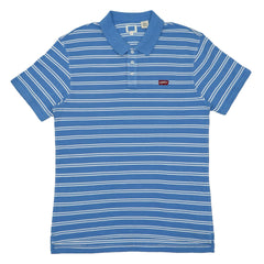 POLO (MEN) - BLUE WITH WHITE STRIPES
