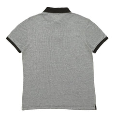 POLO (MEN) - HEATHER GREY WITH BLACK COLLAR