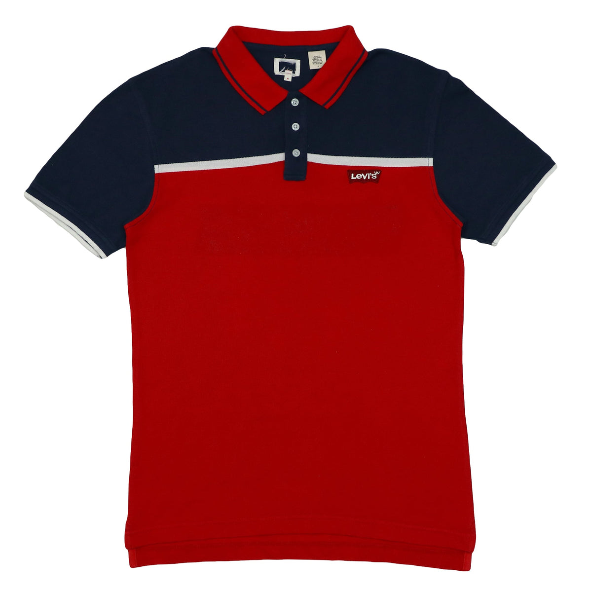 POLO (MEN) - RED & BLUE WITH WHITE STRIPE