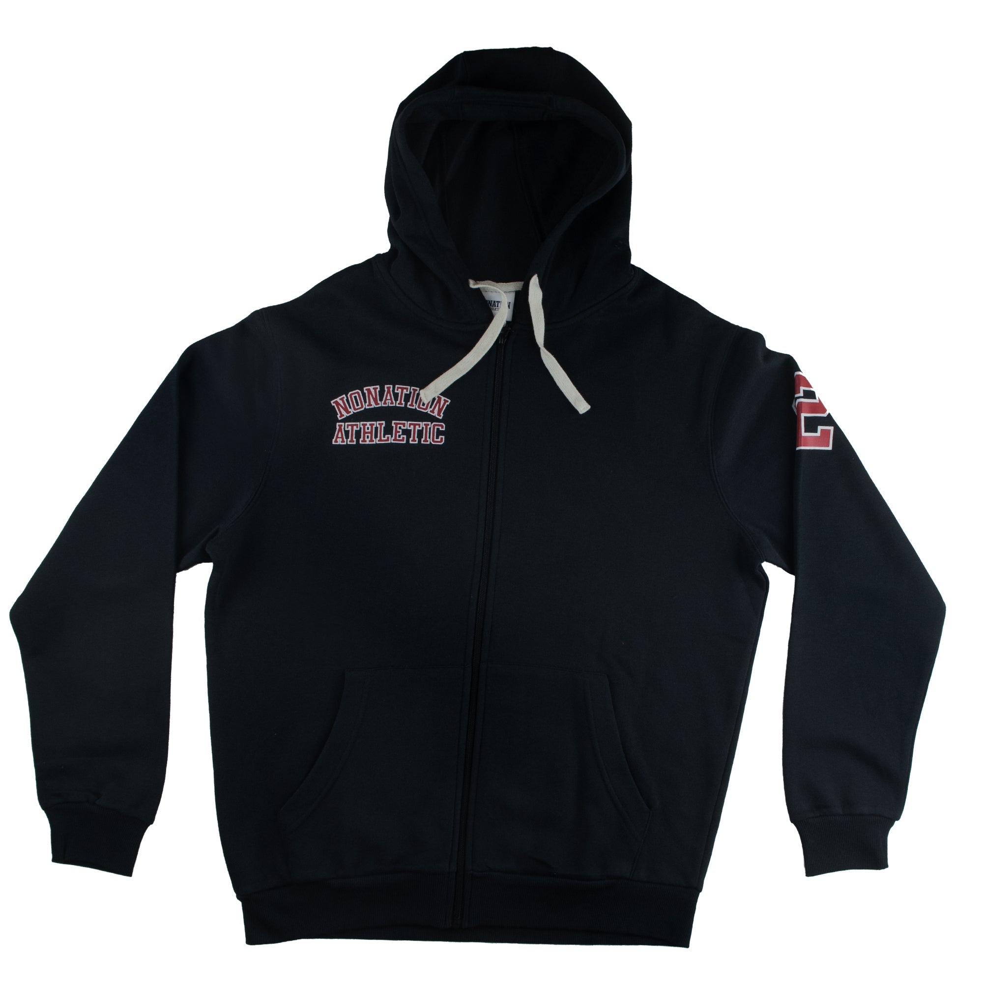 BLACK TRACKSUIT - ZIPPER HOOD - NATION ATHLETIC