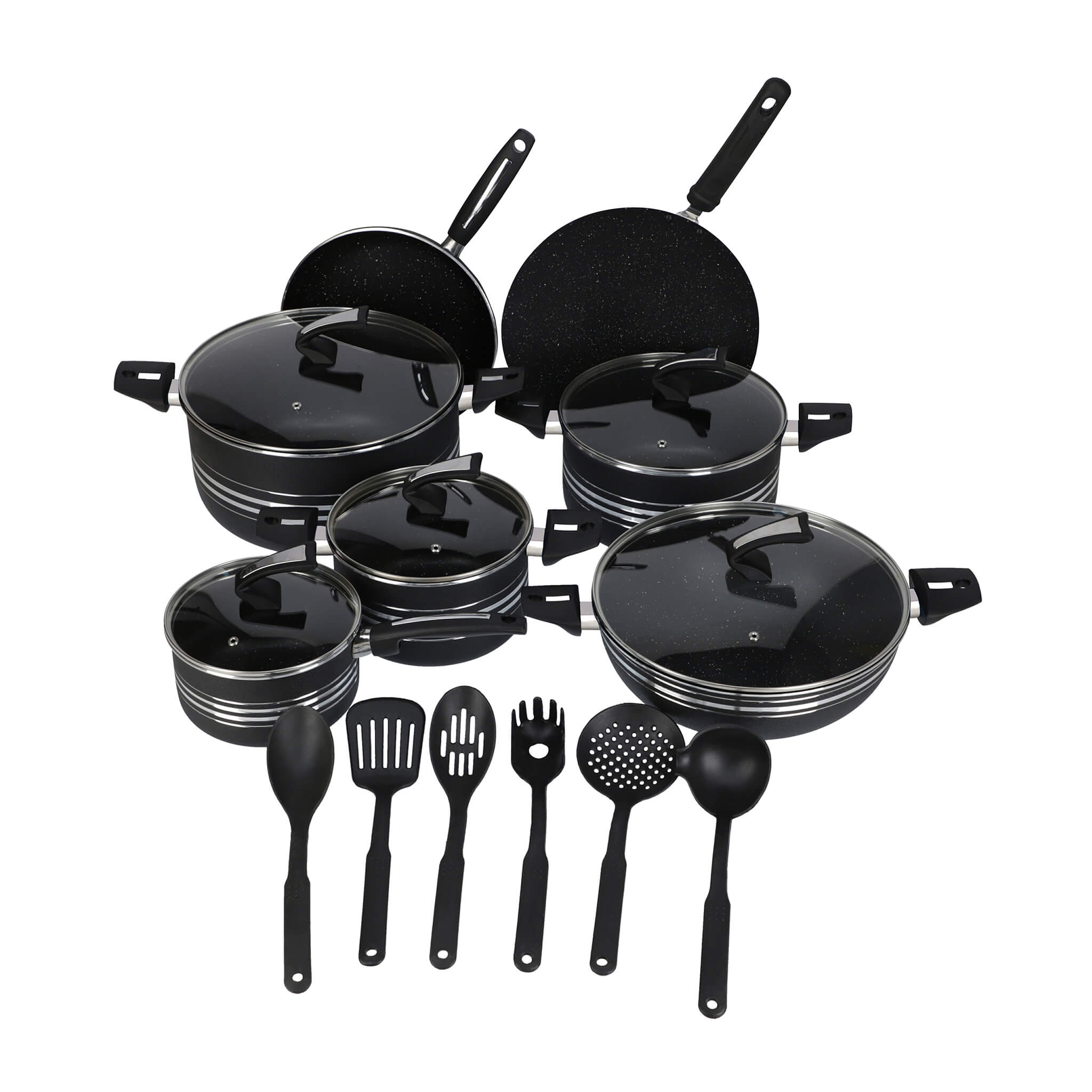 Non-Stick Marble Coating 21 Piece Cooking Set