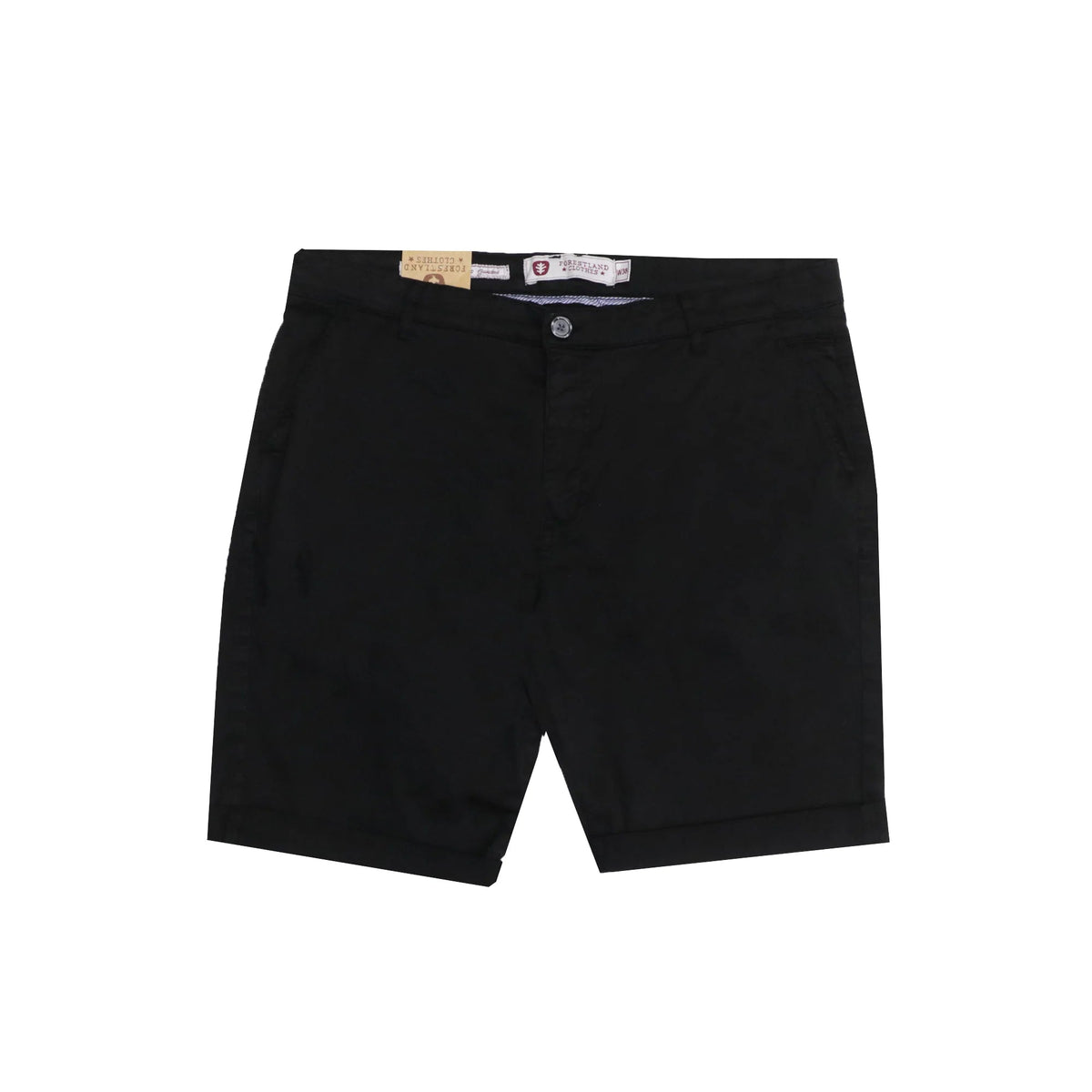 CHINO SHORTS (MEN) - BLACK WITH FOLDED BOTTOMS