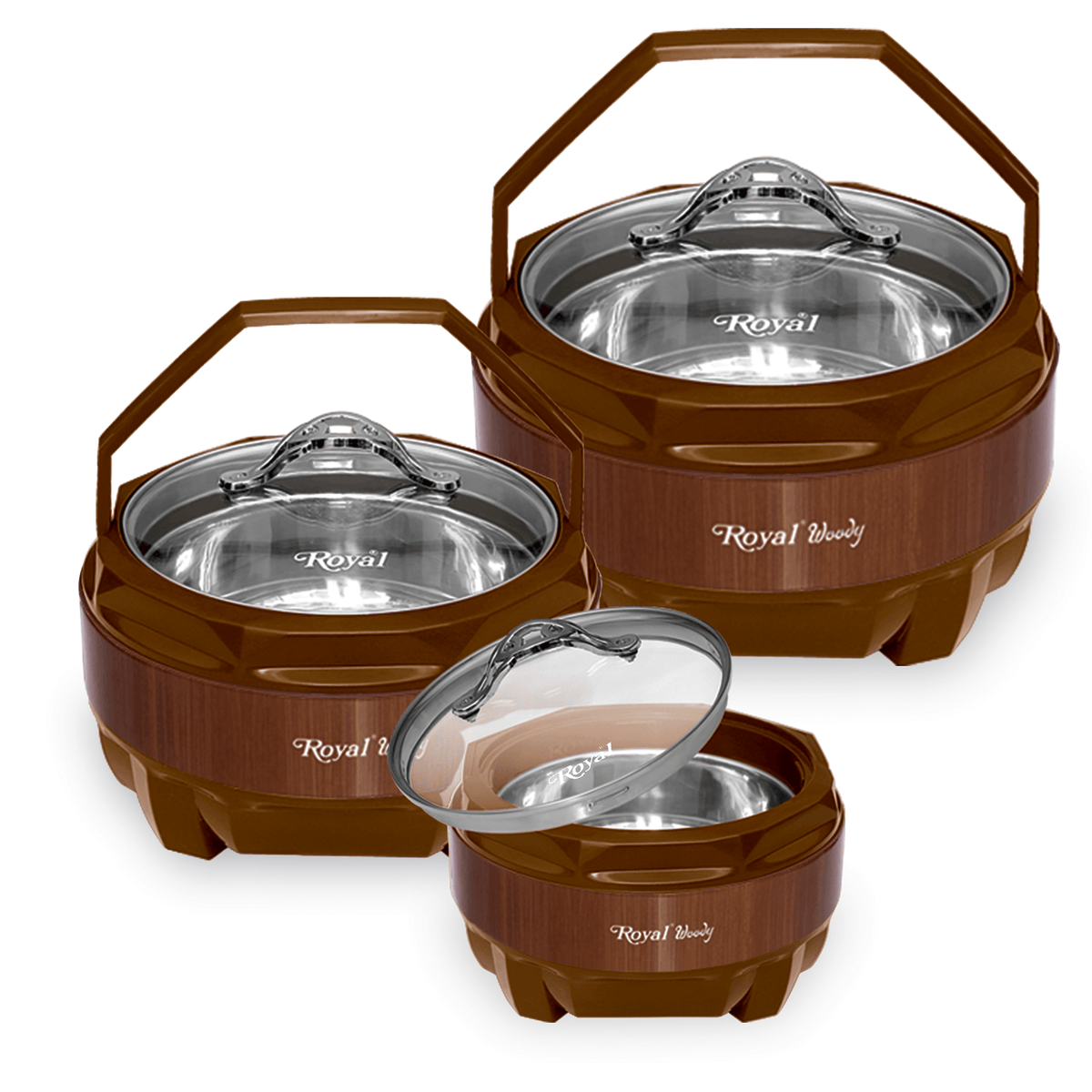 Woody Hotpot, 3 Piece, Small, Medium, Large