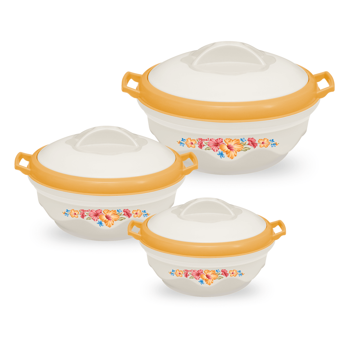 Flora Beige Hotpot, 3 Piece, Small, Medium, Large