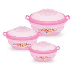 Flora Pink Hotpot, 3 Piece, Small, Medium, Large