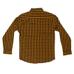 CASUAL SHIRT (MEN) - MUSTARD YELLOW & BLACK CHECKS WITH FRONT POCKET