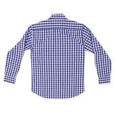 CASUAL SHIRT (MEN) - BLUE & WHITE CHECKS WITH FRONT POCKET