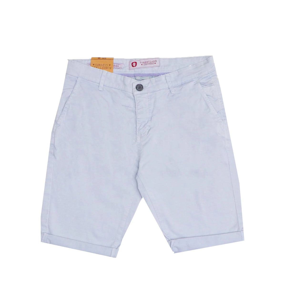 CHINO SHORTS (MEN) - BLEU CIEL WITH FOLDED BOTTOMS