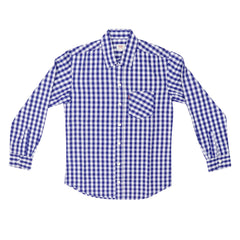 CASUAL SHIRT (MEN) - BLUE & WHITE CHECKS WITH FRONT POCKET