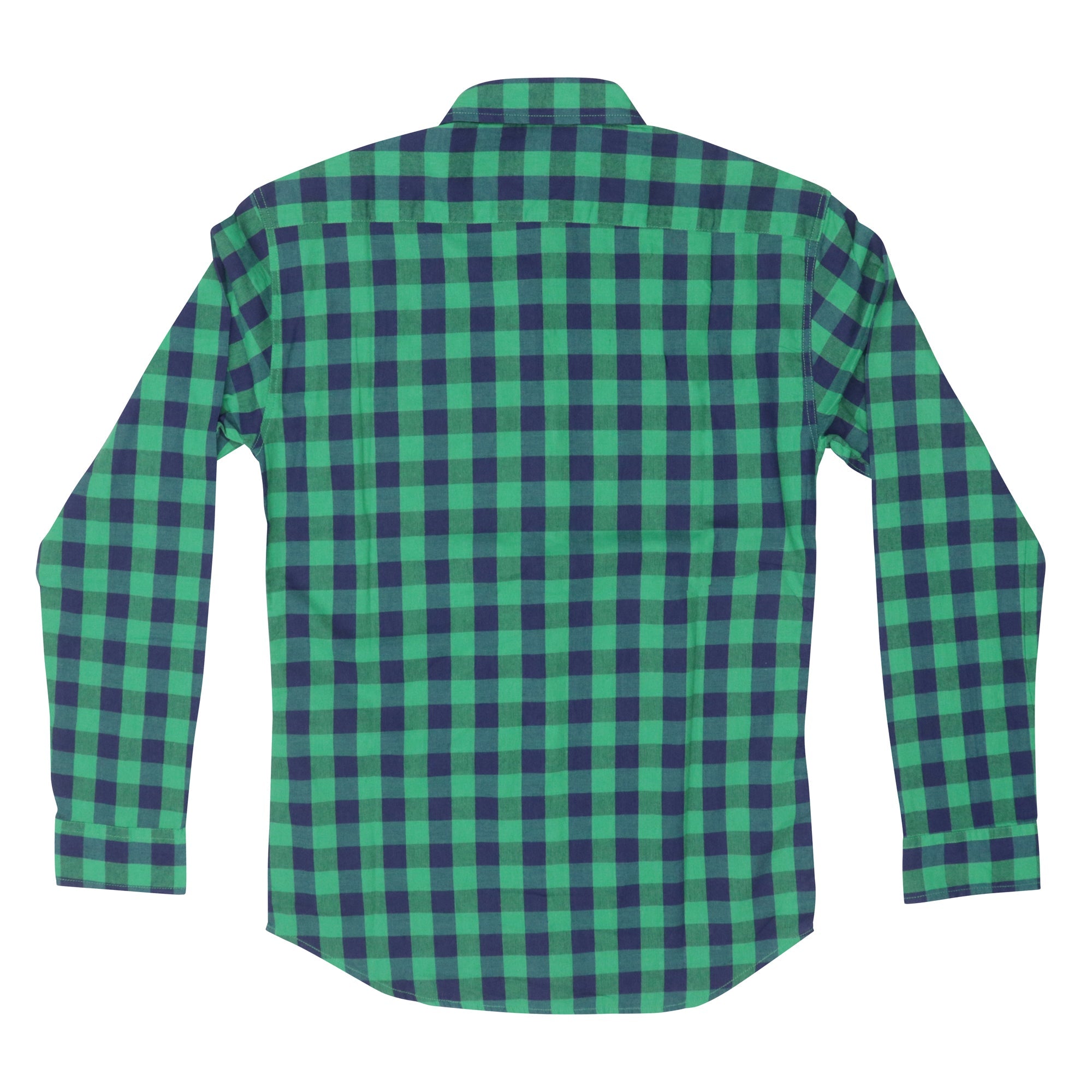 CASUAL SHIRT (MEN) - GREEN & BLUE CHECKS WITH FRONT POCKET