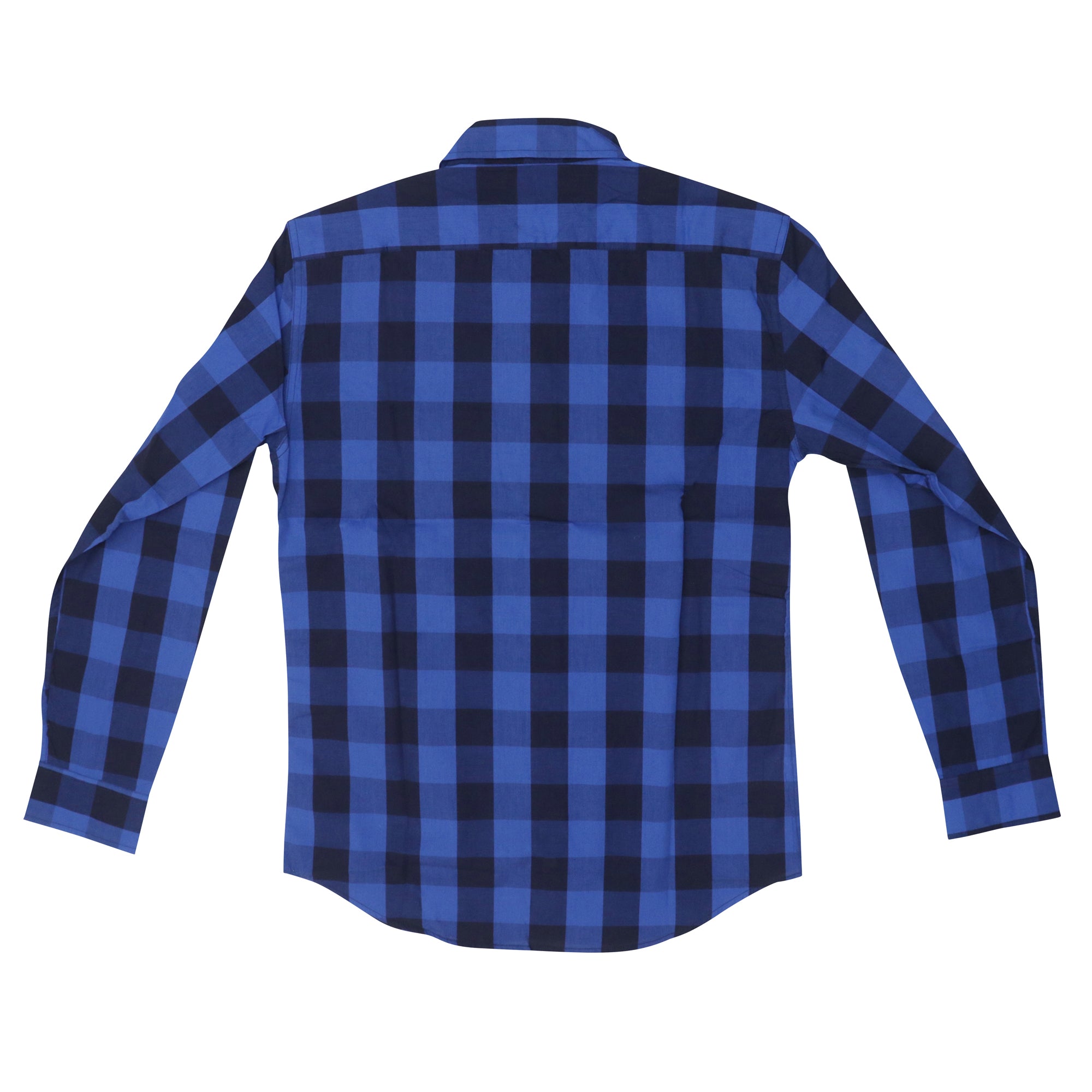 CASUAL SHIRT (MEN) -  BLUE & BLACK CHECKS WITH FRONT POCKET