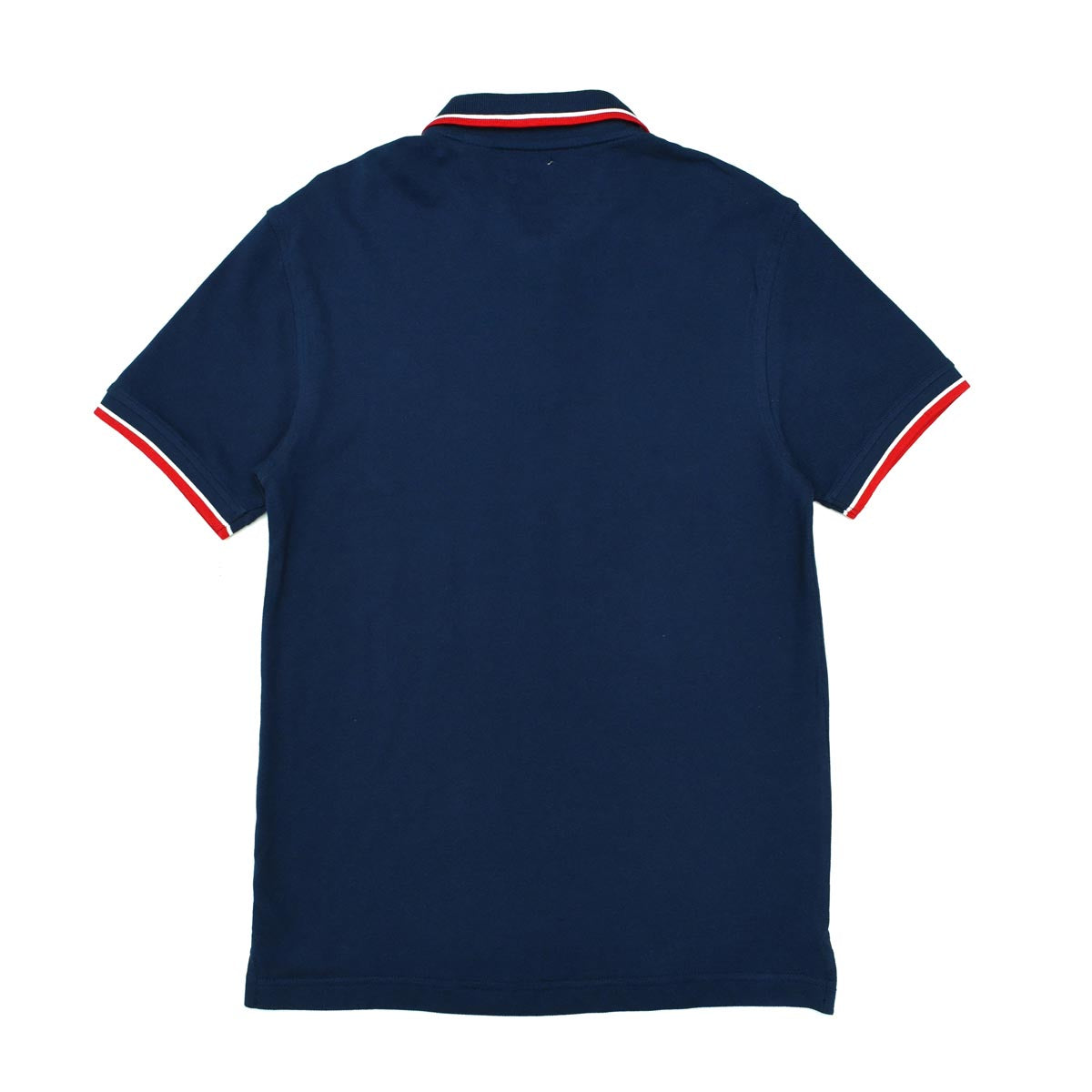 POLO MEN - BLUE WITH RED & WHITE STRIPES ON COLLAR