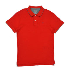 POLO MEN - RED WITH GREY LINES ON COLLAR