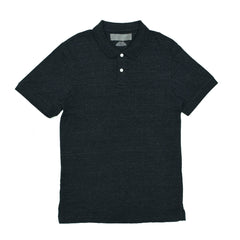 POLO (MEN) -  HEATHER BLACK WITH FRONT POCKET