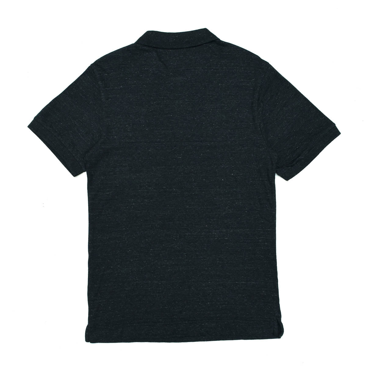 POLO (MEN) -  HEATHER BLACK WITH FRONT POCKET