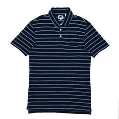 POLO MEN - BLUE WITH WHITE LINES ONT POCKET