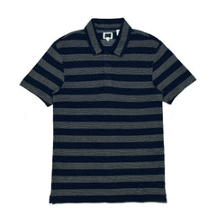POLO MEN - NAVY BLUE WITH WHITE THICK LINES