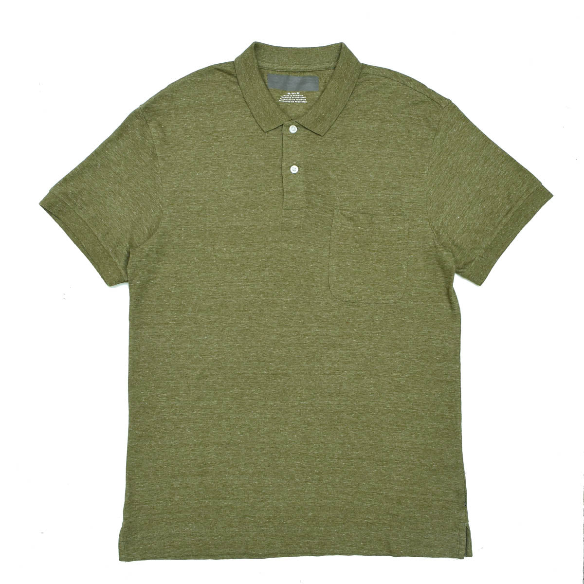 POLO (MEN) - HEATHER GREEN WITH POCKET