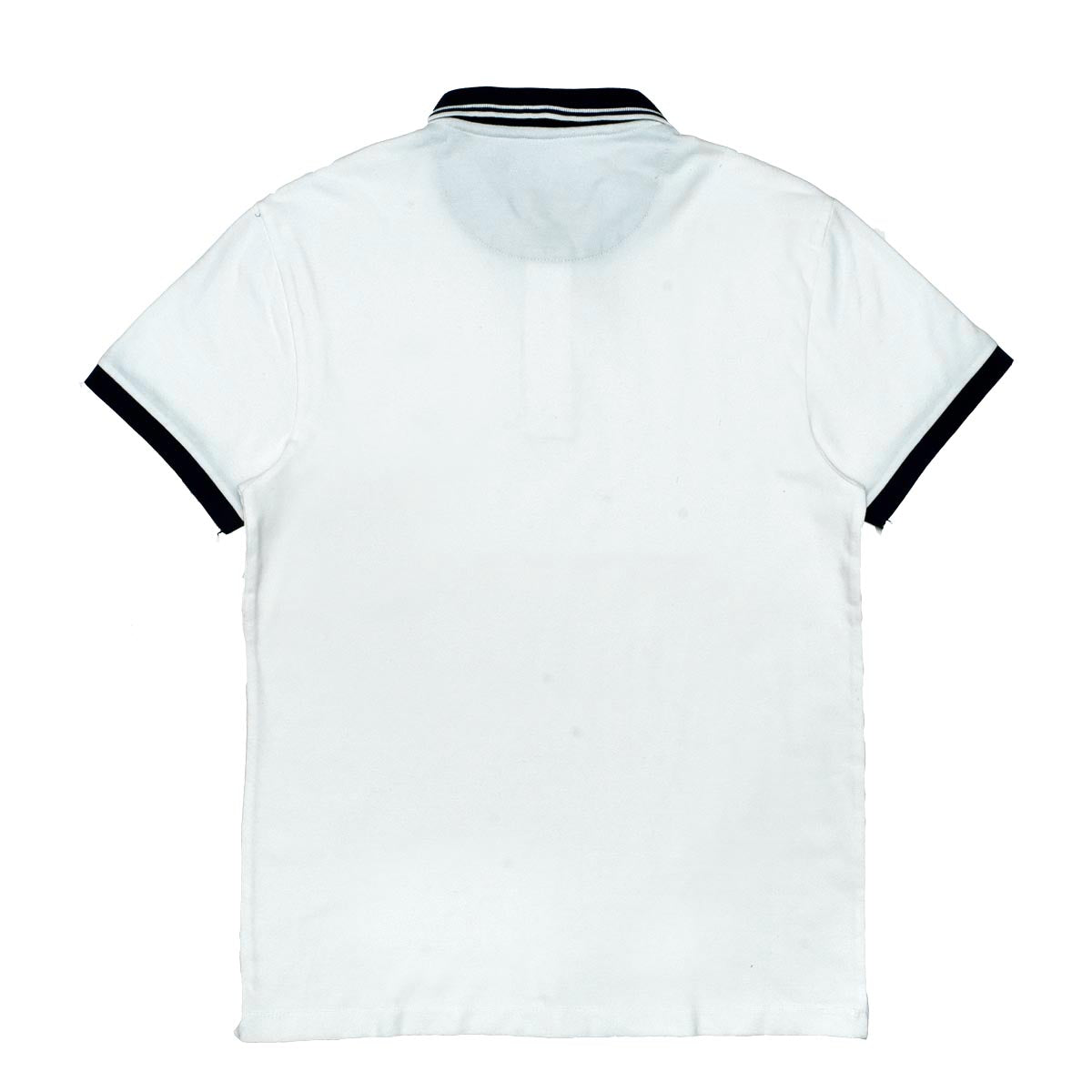 POLO MEN - WHITE WITH BLACK COLLAR