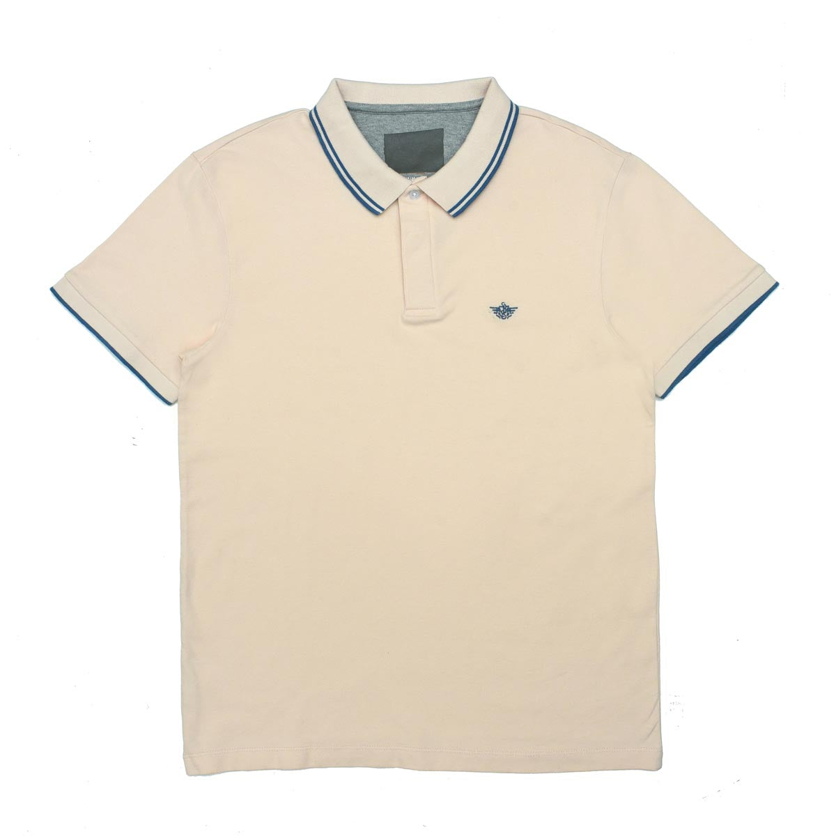 POLO MEN - LIGHT PEACH WITH BLUE LINES ON COLLAR