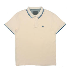 POLO MEN - LIGHT PEACH WITH BLUE LINES ON COLLAR