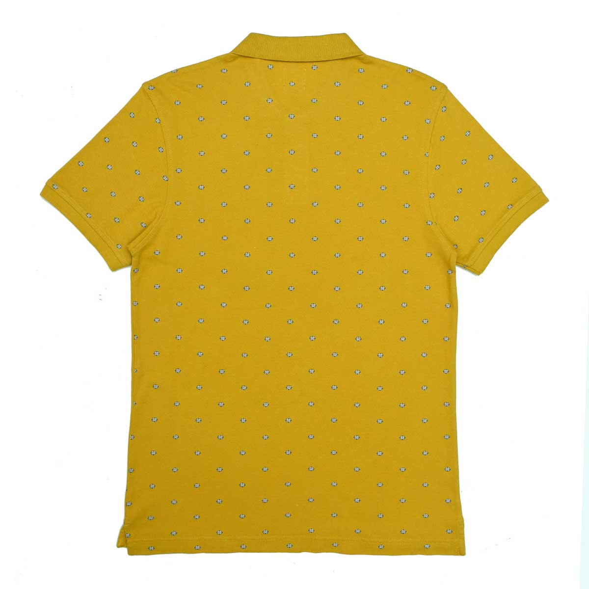 POLO (MEN) - YELLOW WITH FLOWER PRINT